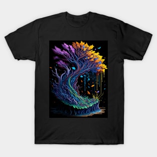 Splash Art of a Very Colorful Tropical Island T-Shirt